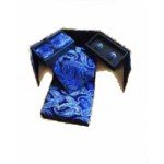 MICRO TIE WITH FABRIC CUFFLINK , POCKET SQUARE EC-0153-63-12