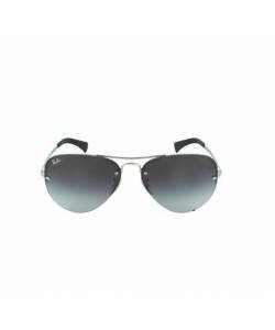 RAY-BAN RB3449 003/8G SILVER BLACK MEN SUNGLASSES